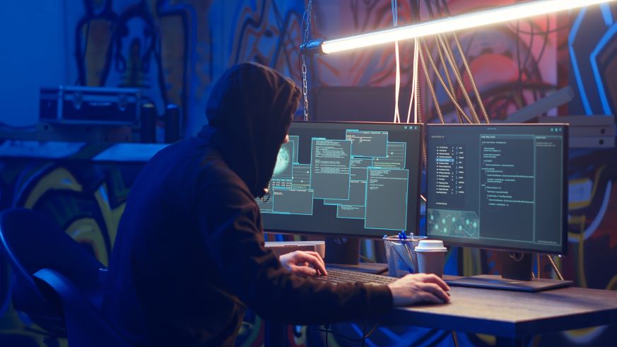 hooded-hacker-arriving-hidden-underground-shelter